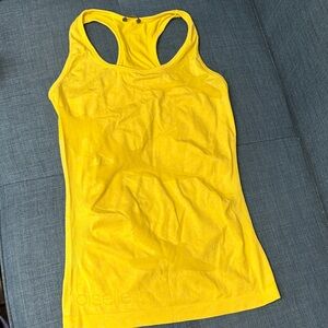 Oiselle Vibrant Yellow Racerback Tank Top